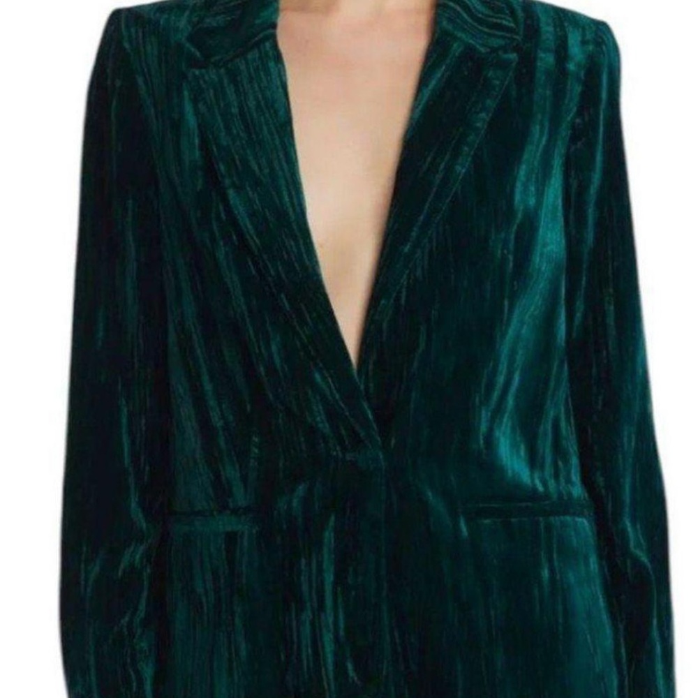 Emerald Green Velvet Blazer